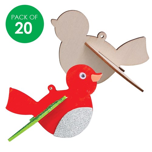 3D Wooden Robins - Pack of 20