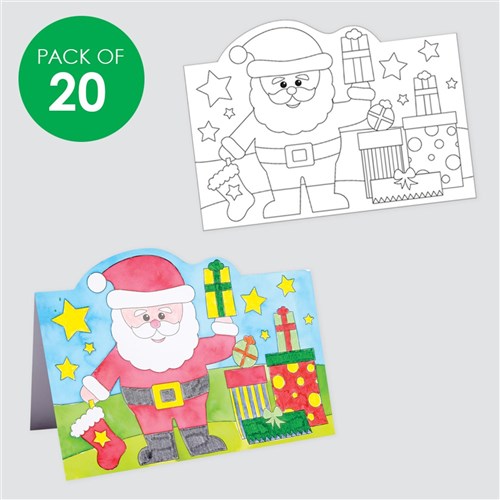 Cardboard Christmas Character Cards - White - Pack of 20