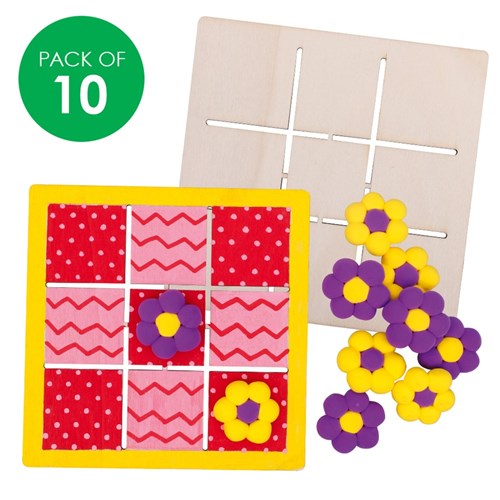 Wooden Tic Tac Toe Boards - Pack of 10