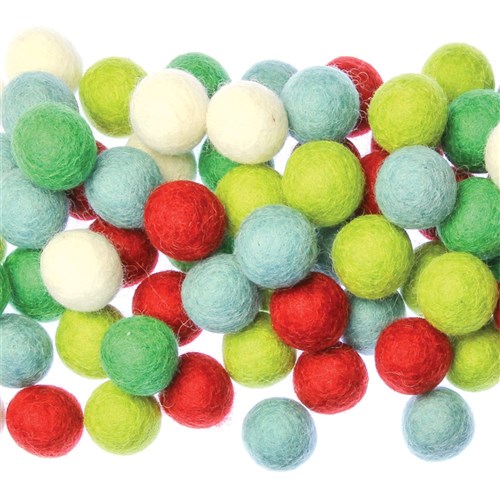 Felt Balls - Christmas - Pack of 50