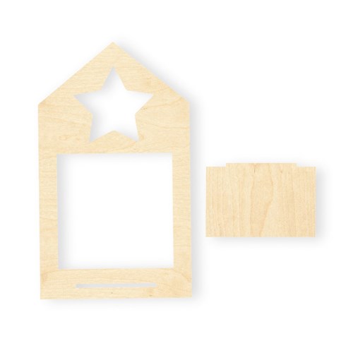 3D Wooden Star Cutout Frames - Pack of 10