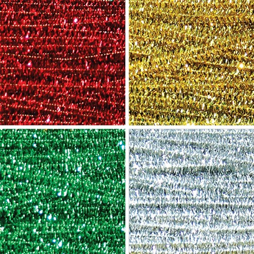 Chenille Stems - Tinsel - Set of 4 Colours