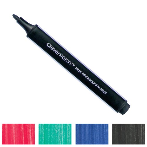 CleverPatch Triangular Maxi Whiteboard Markers - Coloured - Pack of 4