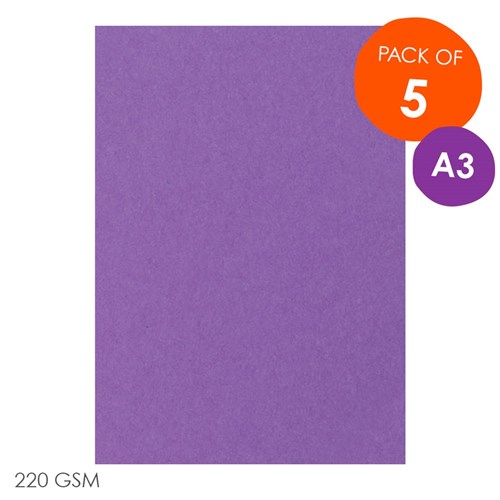 CleverPatch Cardboard - Purple - A3 - Pack of 5