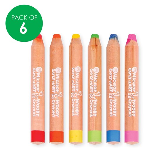 Micador Early Start Woody Crayons - Pack of 6