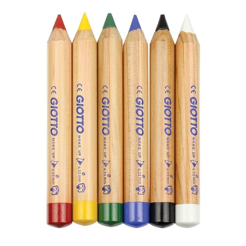 Giotto Face Paint Pencils - Primary Colours - Pack of 6