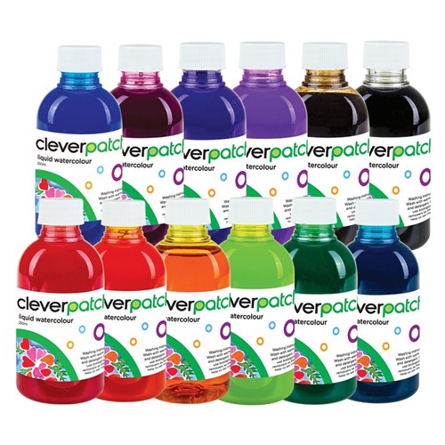 CleverPatch Liquid Watercolour - 250ml - Set of 12 colours