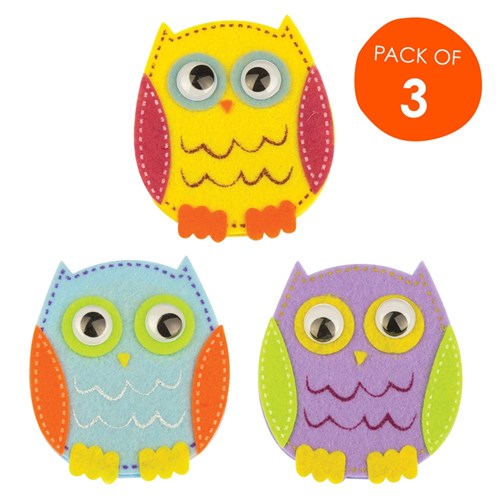 Felt Owl Mirror Kit - Pack of 3
