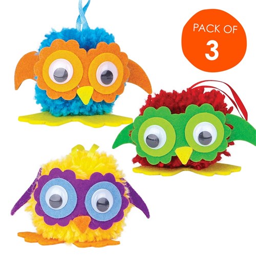 Owl Pom Pom Kit - Pack of 3