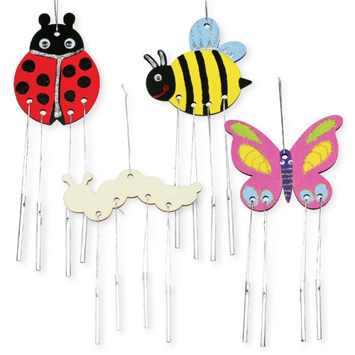 Wooden Wind Chimes - Minibeast - Pack of 4