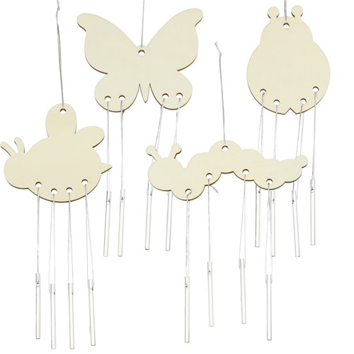Wooden Wind Chimes - Minibeast - Pack of 4
