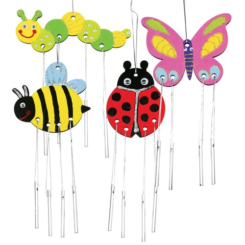 Wooden Wind Chimes - Minibeast - Pack of 4