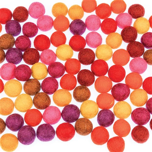 Felt Balls - Warm - Pack of 50