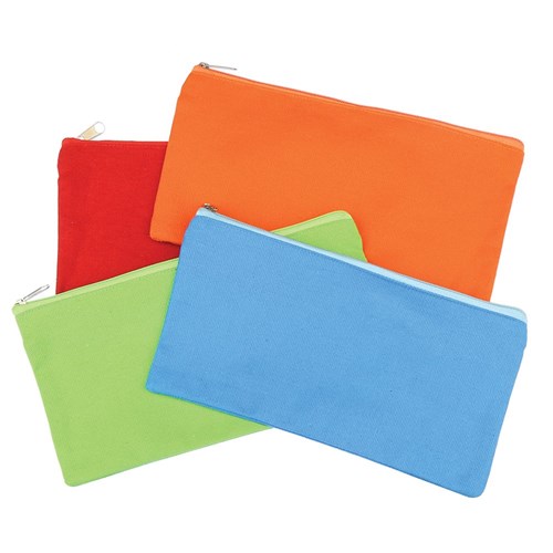 Cotton Pencil Cases - Coloured - Pack of 12