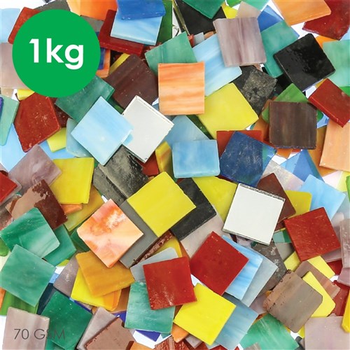 Glass Mosaic Tiles - Large - 1kg Pack