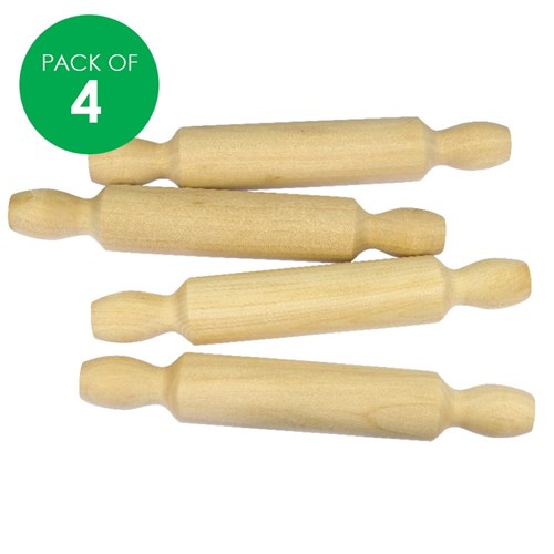 Wooden Rolling Pins - Pack of 4