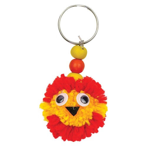 Lion Pom Pom Keyring CleverKit