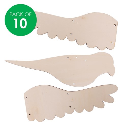 3D Wooden Flying Birds - Pack of 10