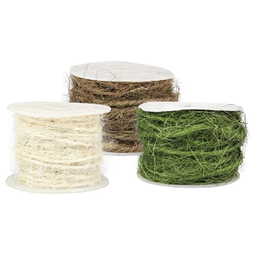 Sisal Wire Rope - 10 Metres - Set of 3 Colours