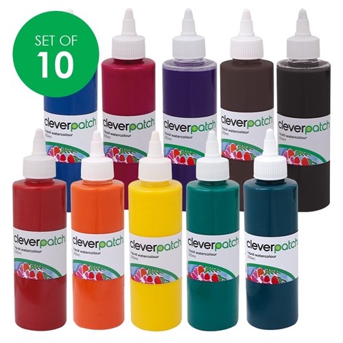 CleverPatch Liquid Watercolour - 250ml - Set of 10 Colours