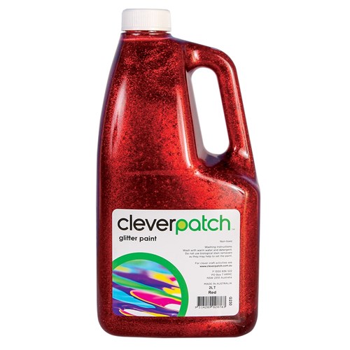 CleverPatch Glitter Paint - Red - 2 Litre