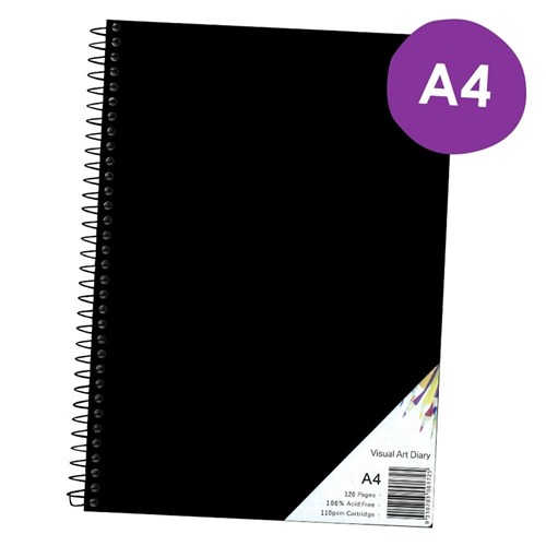 Quill Visual Art Diary A4 120 Pages Art Diaries & Scrapbooks