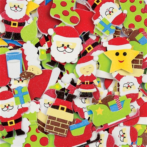 Foam Santa Stickers - Pack of 112
