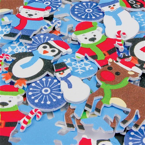Foam Snow Christmas Stickers - Pack of 120