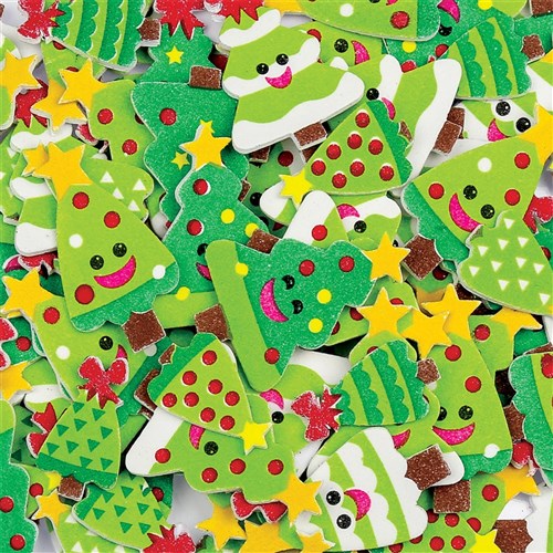 Foam Christmas Tree Stickers - Pack of 120