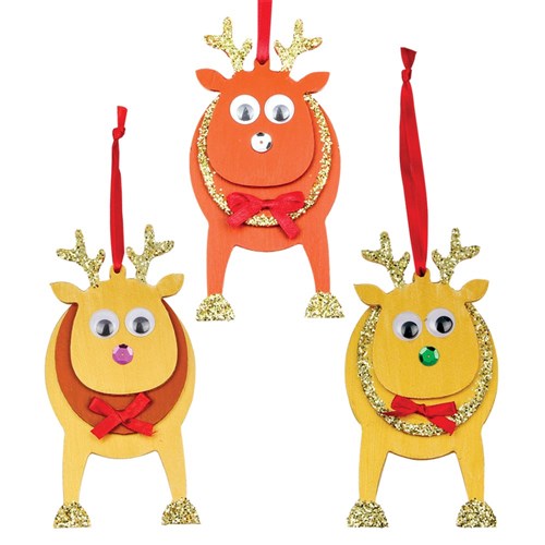 Wooden Layered Reindeer - Pack of 20