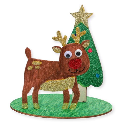 Wooden Christmas Dioramas - Reindeer - Pack of 10