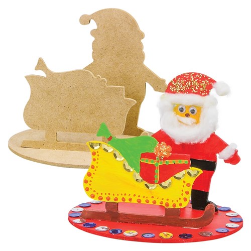 Wooden Christmas Dioramas - Santa - Pack of 10