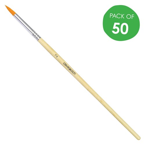 Artist Paint Brushes - Size 2 - Pack of 50