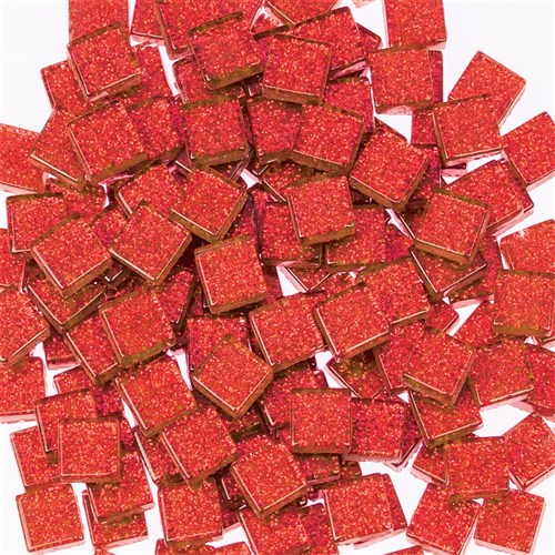 Glitter Glass Mini Mosaics - Cherry Pie - 500g Pack