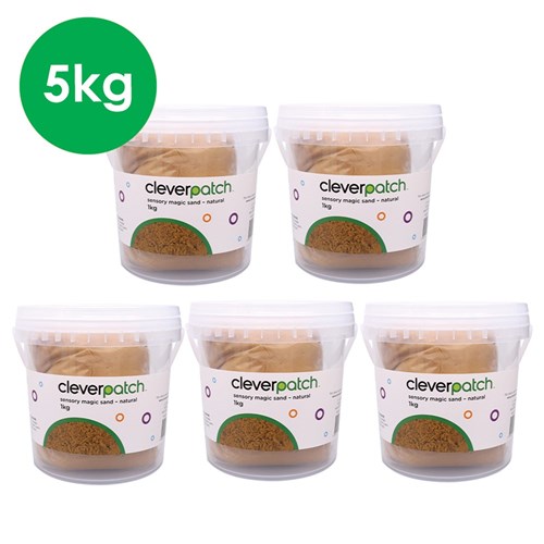 CleverPatch Sensory Magic Sand - Natural - 1kg Tub - Set of 5