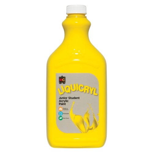 EC Liquicryl Junior Student Acrylic Paint - Brilliant Yellow - 2 Litres