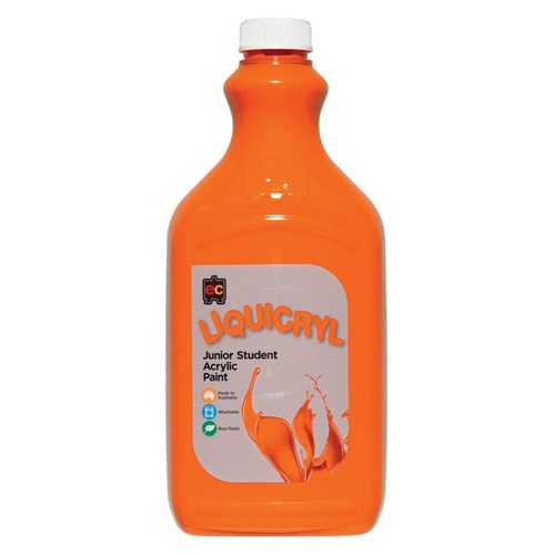 EC Liquicryl Junior Student Acrylic Paint - Orange - 2 Litres