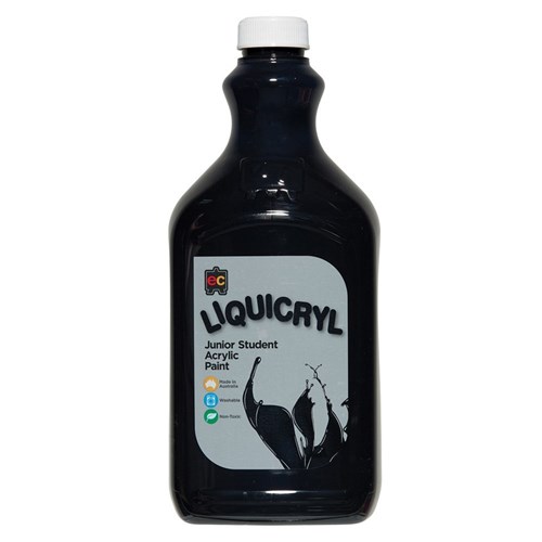 EC Liquicryl Junior Student Acrylic Paint - Black - 2 Litres