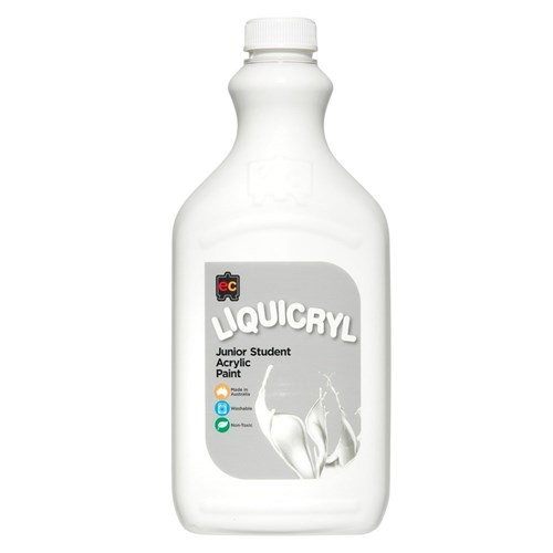 EC Liquicryl Junior Student Acrylic Paint - White - 2 Litres