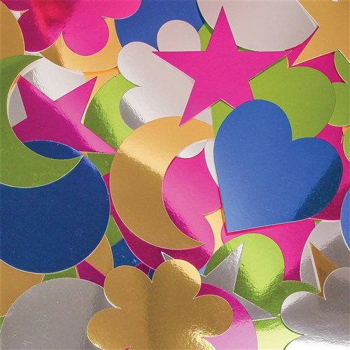 Cardboard Foil Shapes - Assorted - Pack of 150