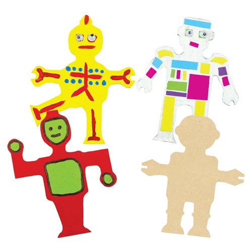 Wooden Robot Shapes - Pack of 20