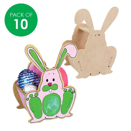 Wooden Bunny Baskets - Pack of 10