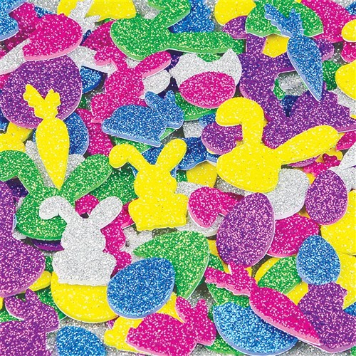 Foam Glitter Easter Stickers - Pack of 120