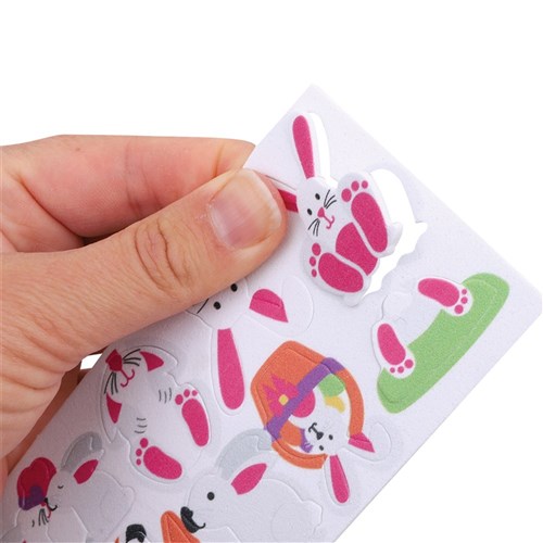 Foam Easter Bunny Stickers - Pack of 120