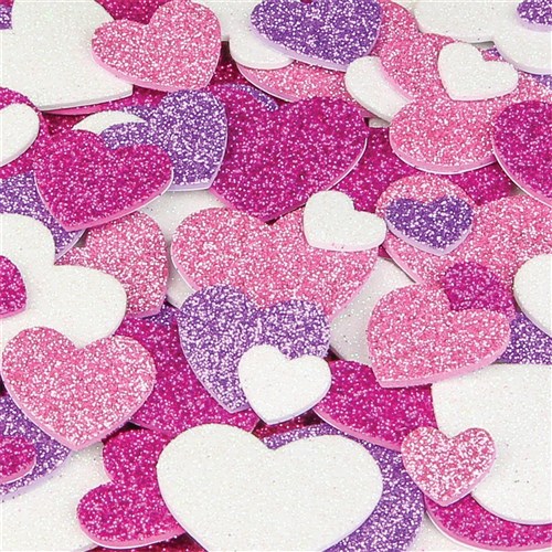 Foam Glitter Heart Stickers - Pack of 120