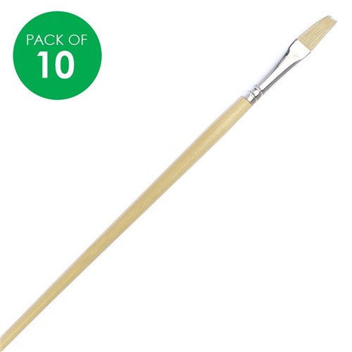 Flat Paint Brushes - Size 8 - Hog Hair - Pack of 10