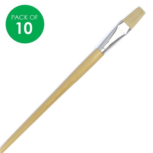 Flat Paint Brushes - Size 12 - Hog Hair - Pack of 10