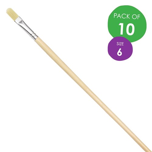 Brushes Coloured - Flat Maxi 12 (10pc) 10 Colours main image 1