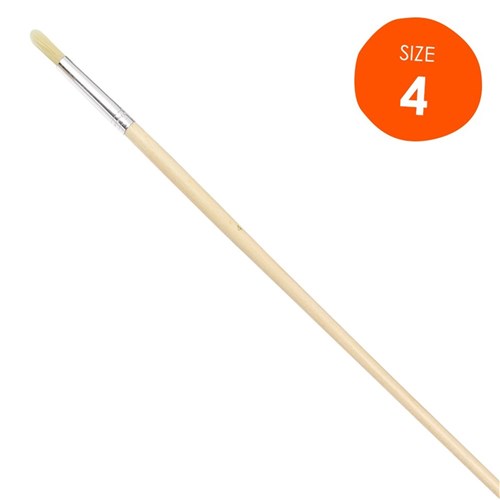 Round Paint Brush - Size 4 - Nylon - Each | Paint Brushes & Effects