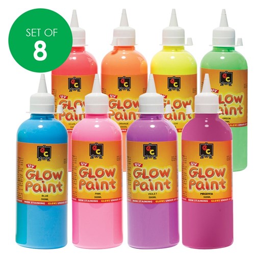 EC UV Glow Paint - 500ml - Set of 8 Colours